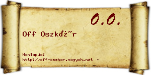 Off Oszkár névjegykártya